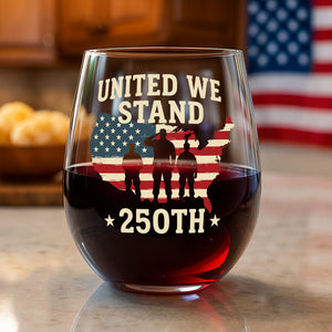 We Stand 250th Anniversary USA Veteran Wine Glass HA75 897312