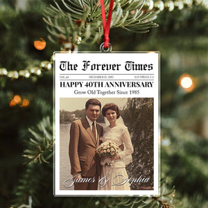 Custom Photo The Forever Times Acrylic Ornament Christmas Gift For Couples HO82 894732