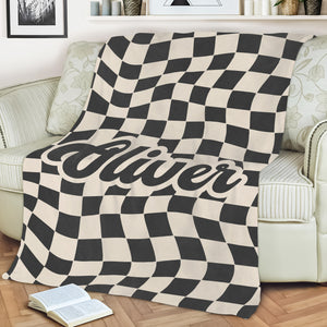 Custom Name Personalized Checker Design Blanket For Family TH10 894983