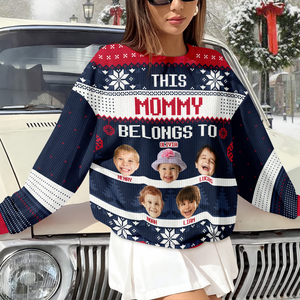 Custom Photo This Grandma Belongs To Christmas Ugly Sweater HO82 900036