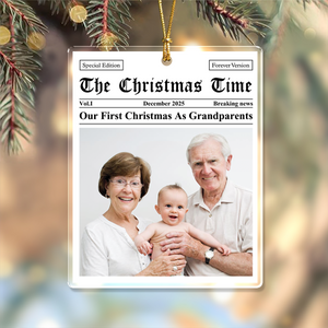 Custom Photo Our First Christmas As Personalized Acrylic Ornament Gift For 1st Baby, New Parents, New Grandparents CH07 899504