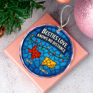 Personalized Gift Family Love Knows No Distance Glass Ornament LM32 895627