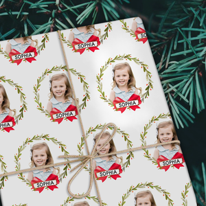Custom Human Photo Christmas Wrapping Paper CH07 895696