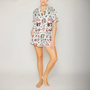 Santa Says Six Seven Meme Christmas Pajamas Set For Women and Kids LM32 897365