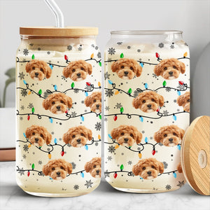 Custom Puppy Face Christmas Light Glass Can With Lid Gift For Dog Lovers CH07 896934