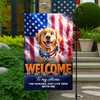 Custom Dog Clipart America Welcome To Our Home Garden Flag TH10 898703