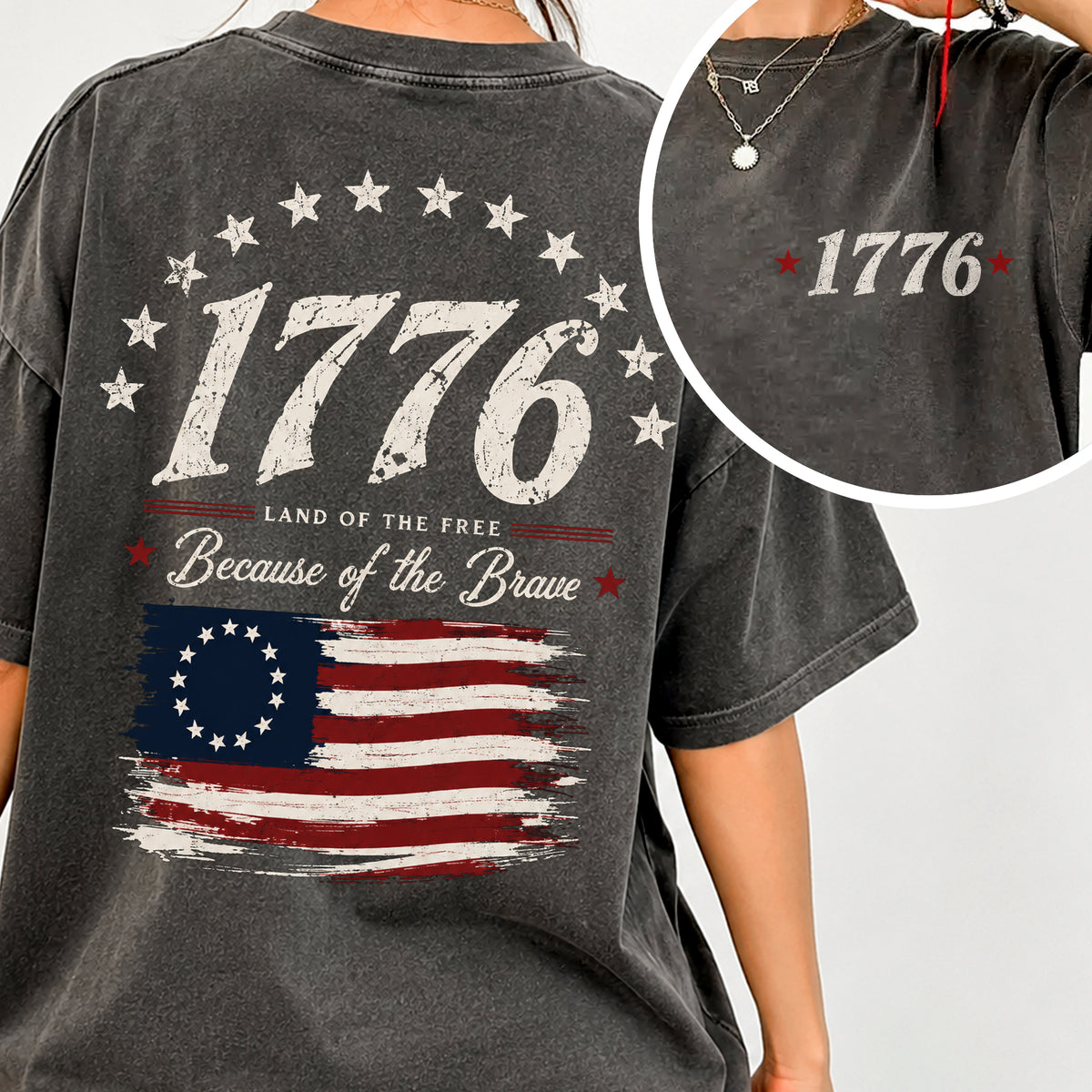 1776 Patriotic USA Flag Vintage Style Comfort Shirt HO82 902532
