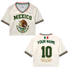 Custom Mexico Soccer Fitted Crop Top Jersey, Mexico Jersey Crop Tee, Game Day Shirt HO82 903004