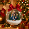 Custom Photo Mom With Daughter, Son Christmas 3D Acrylic Ball Ornament HO82 903440