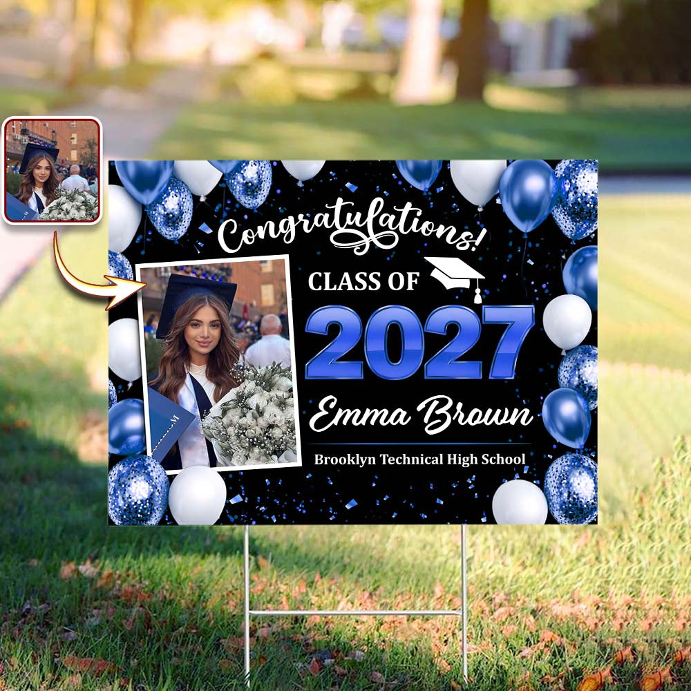 Custom Photo Class of 2026 Yard Sign Graduation Party Decor CH07 895550