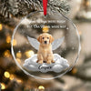 Custom Dog Photo You Let Paw Prints on My Heart Personalized Pet Memorial Glass Ornament CH07 180478