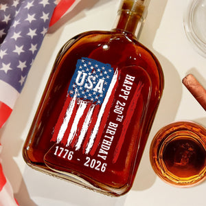 Happy 250th Birthday America Flag Whiskey Bottle LM32 895291