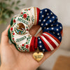 Personalized Mexico USA Scrunchie, Mexican American Hair Tie, Two Cultures One Heart Hair Accessory, Patriotic Gift for Women K228 903382