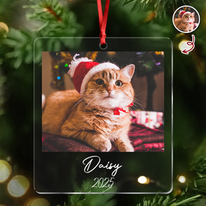 Custom Cat Photo Acrylic Ornament Christmas Gift For Cat Lovers LM32 895771