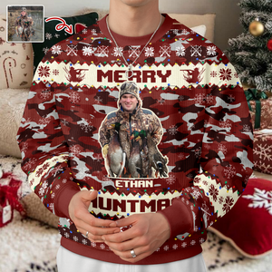 Custom Photo Duck Hunting Lovers Ugly Sweater LM32 897243