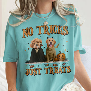 Custom Photo No Tricks Just Treats Halloween Comfort Shirt For Dog Lover TH10 896127