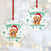 Custom Dog Photo Merry Woofmas Glass Ornament - Gift For Christmas, Dog Lovers Gift HO82 903312