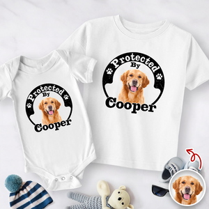 Protected By Human Dog Photo Ver 2 - Personalized Baby Onesie LM32 895019