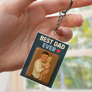 Custom Photo Dad And Kid Action Figure Acrylic Keychain Gift For Father's Day HO82 894002