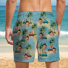 Custom Cute Face Island Vacation Summer Vibe Beach Short LM32 893527