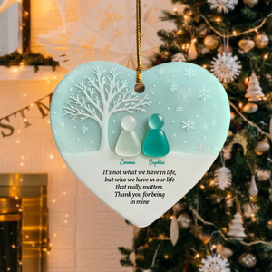 Personalized 2D Friendship Sea Glass Heart Ceramic Ornament, Best Friend Christmas Gift CH07 899864