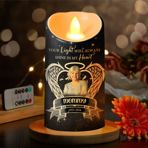Custom Photo Your Light Will Always Shine In My Heart Memorial LED Candle HO82 893498