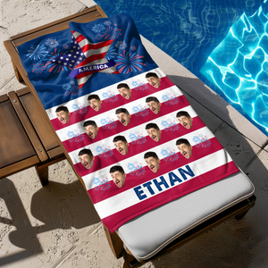 Custom Photo Independence Day Beach Towel CH07 895694