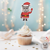 Custom Funny Cat Photo Christmas Cupcake Toppers Xmas Decor TH10 894769