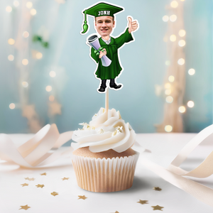 Funny Graduate Caricature Cupcake Toppers Personalized Gift HO82 893780
