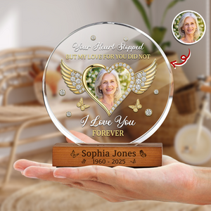 Custom Photo I Love You Forever Memorial Round Acrylic Frame Block HA75 898014
