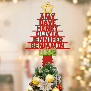 Custom Family Name Christmas Tree Topper For Christmas Holiday CH07 896852