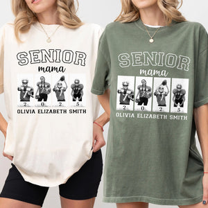Custom Photo Senior Football Mama Comfort Color Shirt Gifts For Football Mom, Football Lover CH07 899444