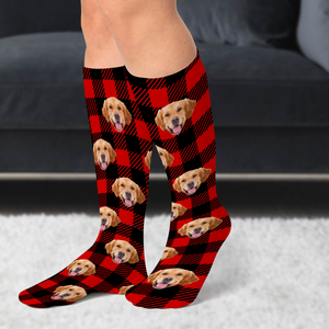 Custom Dog Photo Fluffy Socks Gift for Dog Lovers CH07 896274