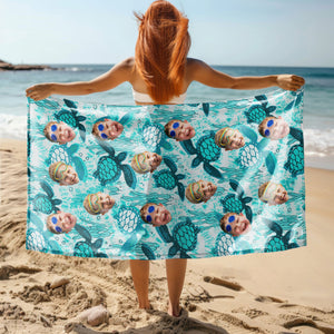 Custom Photo Turtles Pattern Beach Towel HO82 894068