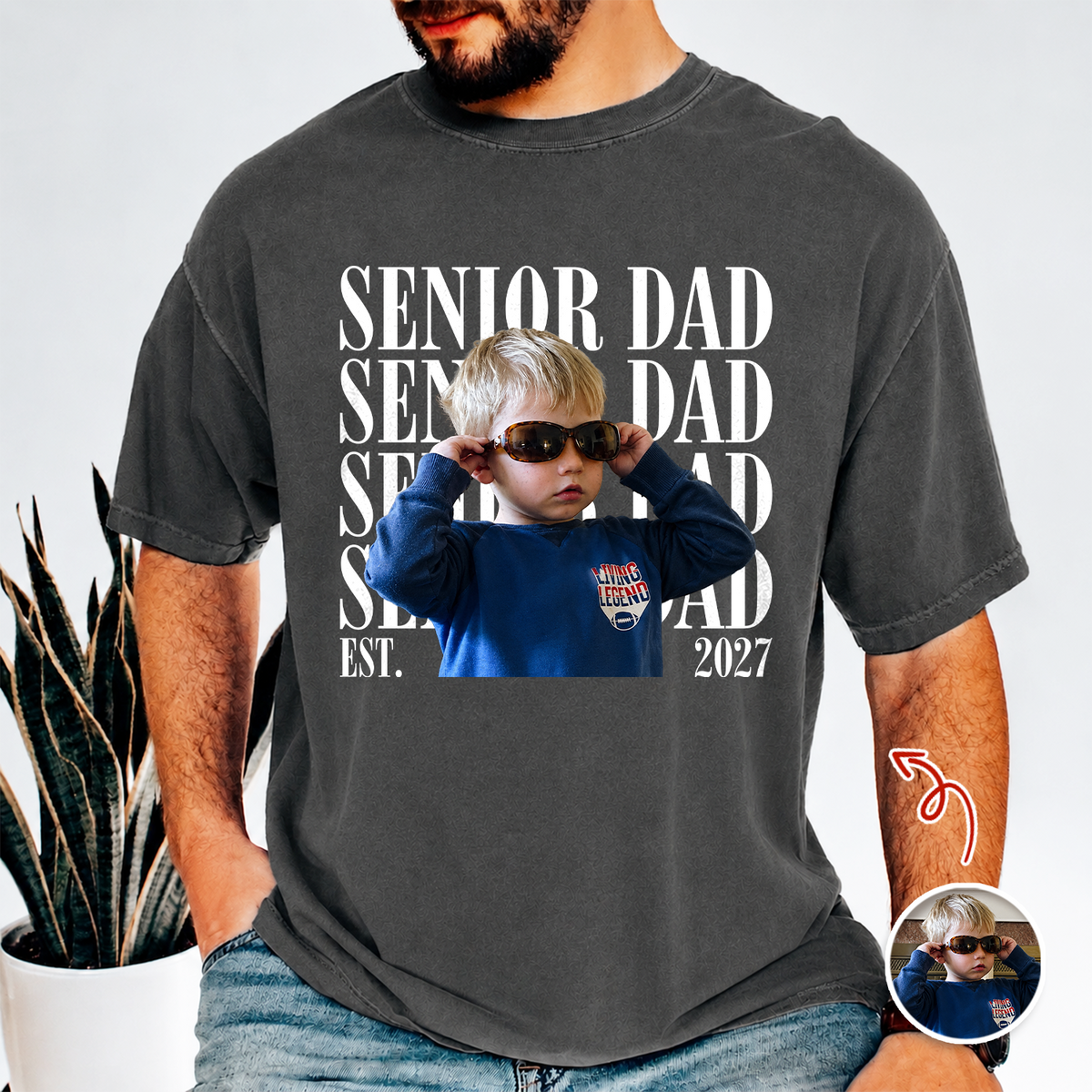 Custom Senior Mom EST.2027 Vintage Photo Comfort Shirt HO82 903248