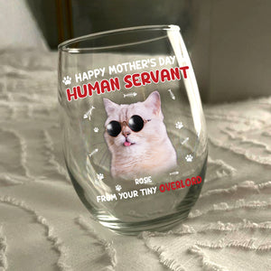 Custom Photo Happy Human Servant Personalized Wine Glass CH07 895444