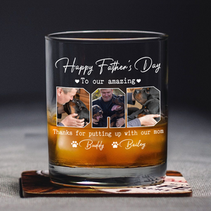 Custom Photo Happy Father's Day To My Amazing Dad Dog Rock Glass HA75 892462