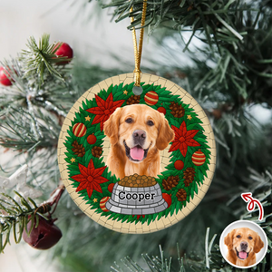 Custom Dog Photo Mosaic Style For Christmas Ceramic Ornament TH10 894805
