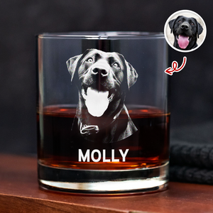Custom Dog Photo Engraved Whiskey Glass Gift For Dog Lovers CH07 910014