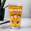Custom Photo This Grandpa Belongs To Grandchildren Print Beer Glass Father's Day Gift HA75 892174