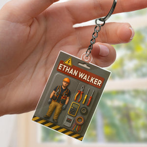 Custom Photo Mechanic Dad Figure Acrylic Keychain Gift For Dad HO82 894222