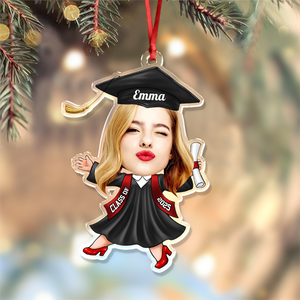 Custom Funny Face Class of 2025 Graduation Acrylic Ornament HA75 892706