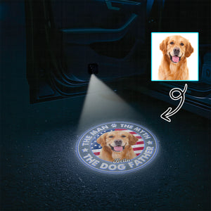 Custom Photo The Man The Myth The Dog Father Personalized Car Door Projector Light CH07 896360