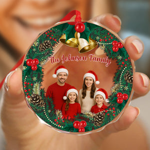 Custom Photo Family Bonds Are Unbreakable Glass Ornament Christmas Gift HA75 897194
