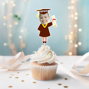 Custom Funny Face Class of 2025 Graduation Decoration Cupcake Toppers HA75 891998