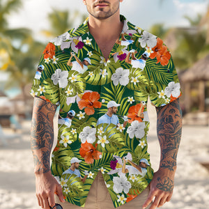 Custom Photo Funny Golfer Face Hawaii Shirt - Personalized Gift for Golfer LM32 897491