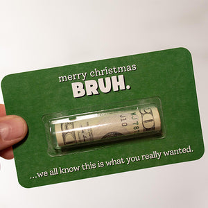 Personalized Gift Merry Christmas BRUH Money Holder Card LM32 897325