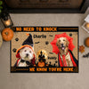 Custom Dog Cat Photo No Need To Knock We Know You're Here Halloween Doormat HO82 903222