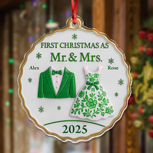 First Christmas As Mr And Mrs - Personalized Acrylic Ornament Couple Gift CH07 899098