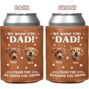 Custom Photo We Woof You Dog Leather Can Cooler Holder HO82 894090